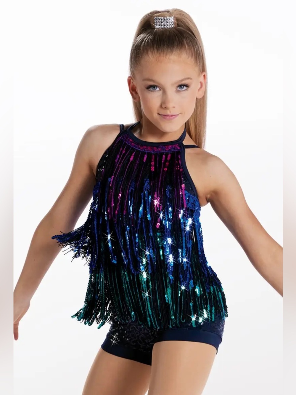 Weissman Girl’s Boom Boom Biketard Fringe Medium